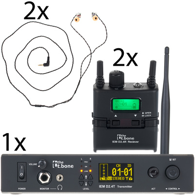 the t.bone IEM D2.4 Duo Bundle belaidė in-ear sistema