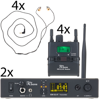 the t.bone IEM D2.4 Quattro Bundle belaidė in-ear sistema