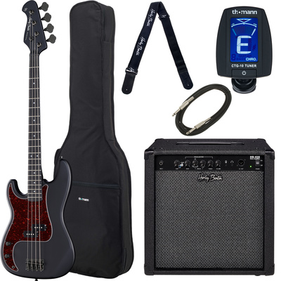 Harley Benton PB-20LH SBK kairiarankių 4 stygų bosinė gitara  