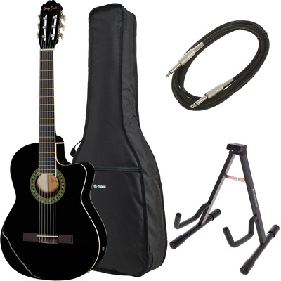 Harley Benton CG200CE-BK klasikinė gitara rinkinys
