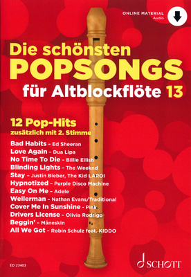Schott Die Schönsten Popsongs 13 dainų knygos fleitai