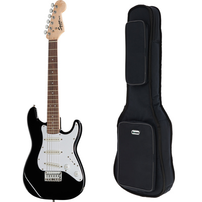Squier Mini Strat V2 BK IL trumpaskalė elektrinė gitara  