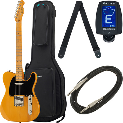 Squier CV 50s Tele MN BB elektrinė T tipo gitara pakuotė