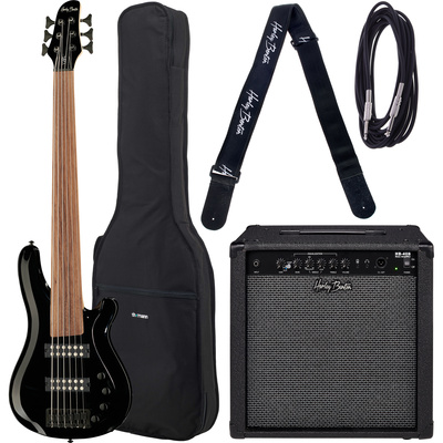 Harley Benton B-650FL BK bosinės gitaros komplektas  