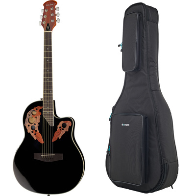 Harley Benton HBO-850BK roundback akustinė gitara su dėklu