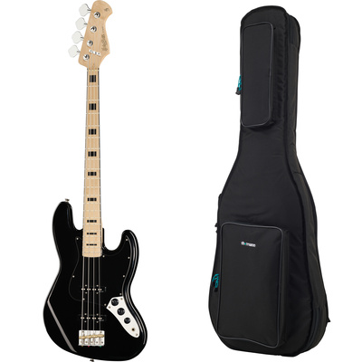 Harley Benton JB-75MN Black V. Series bosinė gitara  