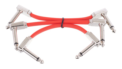 Ernie Ball Red Flat Ribbon Patch Cable 3" sujungimo laidas