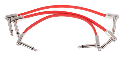 Ernie Ball Red Flat Ribbon Patch Cable 6" sujungimo laidas