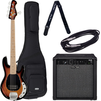 Harley Benton MB-5 SB Deluxe Series bosinės gitaros komplektas