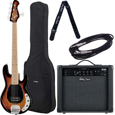 Harley Benton MB-5 SB Deluxe Series bosinės gitaros komplektas