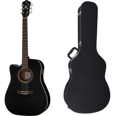 Harley Benton HB Custom Line CLD-10SC kairiarankė akustinė gitara paketas