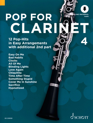 Schott Pop For Clarinet 4 dainų rinkinys klarnetui