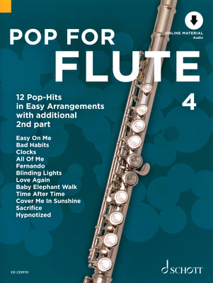 Schott Pop For Flute 4 dainų rinkinys fleitai