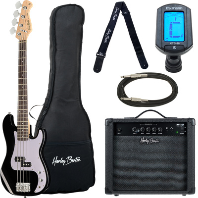 Harley Benton PB-Shorty BK bosinių gitarų komplektas
