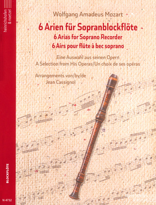 Heinrichshofen Verlag Mozart 6 Arien blokfliutų literatūra