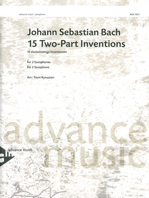 Advance Music Bach 15 Inventionen saksofono natų literatūra