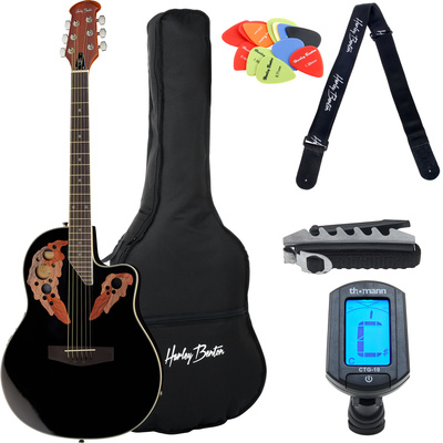 Harley Benton HBO-850BK roundback akustinė gitara 
