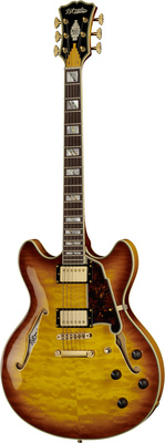 DAngelico Excel DC XT Iced Tea Quilt pusiau akustinė gitara