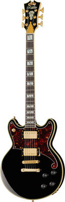 DAngelico Deluxe Brighton Solid Black elektrinė gitara