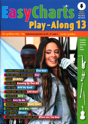 Music Factory Easy Charts Play-Along 13 dainų knyga fleitai