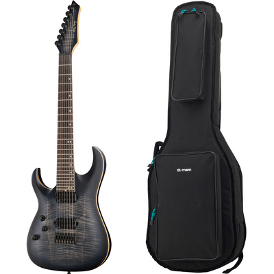 Harley Benton Amarok 7 LH BKNT Flame elektrinė kairiarankių gitara