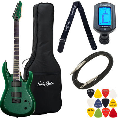 Harley Benton R-446 Green Metallic komplektas elektrinė gitara
