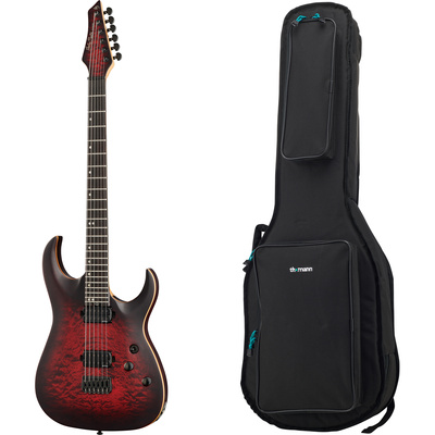 Harley Benton Amarok-BT BKRD Quilted baritoninė gitara