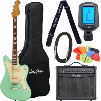 Harley Benton JA-60CC Seafoam Green elektrinės gitaros komplektas