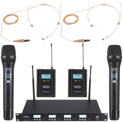 Sirus Quad R/2H/2B 2 Headmike D 470 belaidis mikrofonas su rankiniu mikrofonu