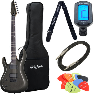 Harley Benton R-446LH Graphite Metal elektrinė gitarų komplektacija