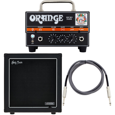 Orange Micro Dark hibridinio tipo gitaros stiprintuvo galva bundelis