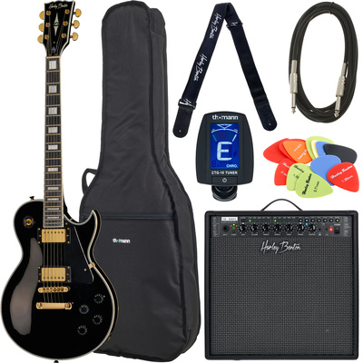 Harley Benton SC-500 BK Vintage Series elektrinės gitaros komplektas