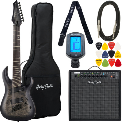 Harley Benton MultiScale-8 QBB elektrinės gitaros komplektas