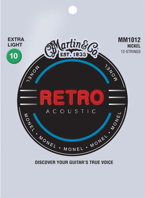 Martin Guitars Retro MM1012 Extra Light 12-stygės akustinės gitaros stygos