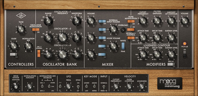 Universal Audio Moog Minimoog Native virtualus instrumentas  