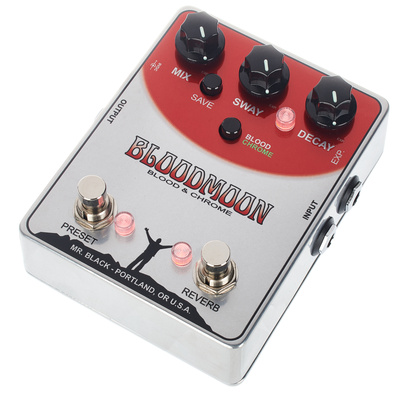 Mr. Black Pedals Bloodmoon Blood & Chrome reverb pedalas  