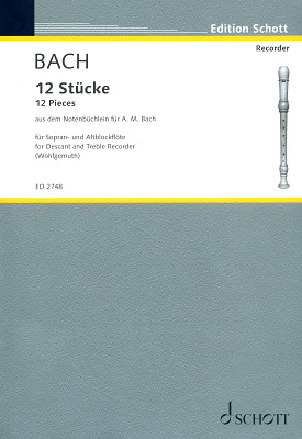 Schott Bach 12 Stücke klasikinio blokfliuto literatūra
