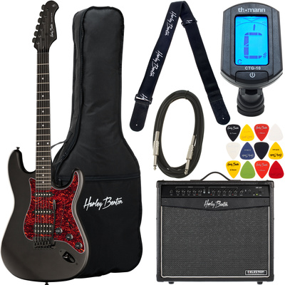 Harley Benton ST-20HSS SBK elektrinės gitaros komplektas