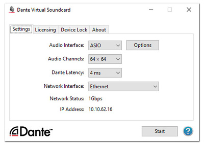 Dante Virtual Soundcard Transferable garso plokštė