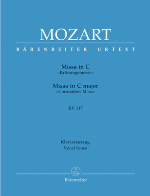 Bärenreiter Mozart Krönungsmesse klasikinio vokalo partitūra
