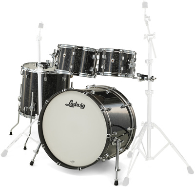 Ludwig NeuSonic Mod2 4pc akustinių būgnų komplektas Ebony P.