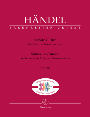 Bärenreiter Händel Flötensonate C-Dur klasikinio blokfliuto literatūra