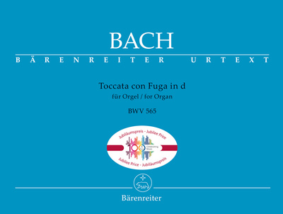Bärenreiter Bach Toccata con Fuga BWV 565 vargonų literatūra