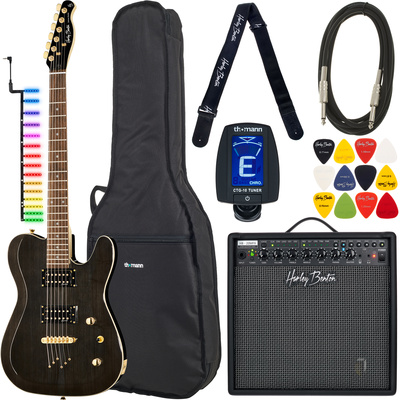 Harley Benton TE40TBK DLX T tipo elektrinė gitara