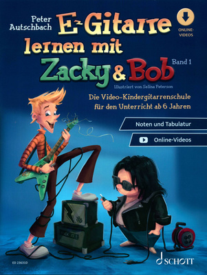 Schott E-Gitarre Lernen Zacky & Bob 1 el. gitaros mokomoji literatūra