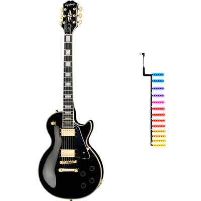 Epiphone Les Paul Custom Ebony elektrinė gitara rinkinys