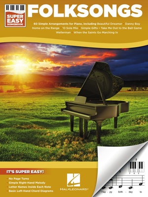 Hal Leonard Folksongs Super Easy fortepijono dainų knyga