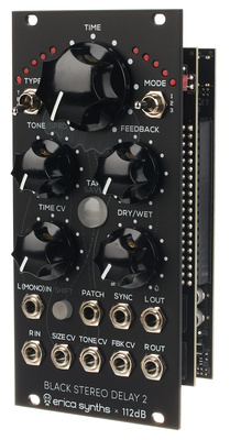 Erica Synths Black Stereo Delay2 efektų modulis