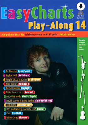 Music Factory Easy Charts Play-Along 14 dainų knyga fleitai