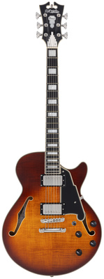 DAngelico Premier SS Dark Iced Tea Burst pusiau akustinė gitara